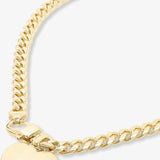 Julian XL Heart Cuban Chain Necklace 16" - Gold/White