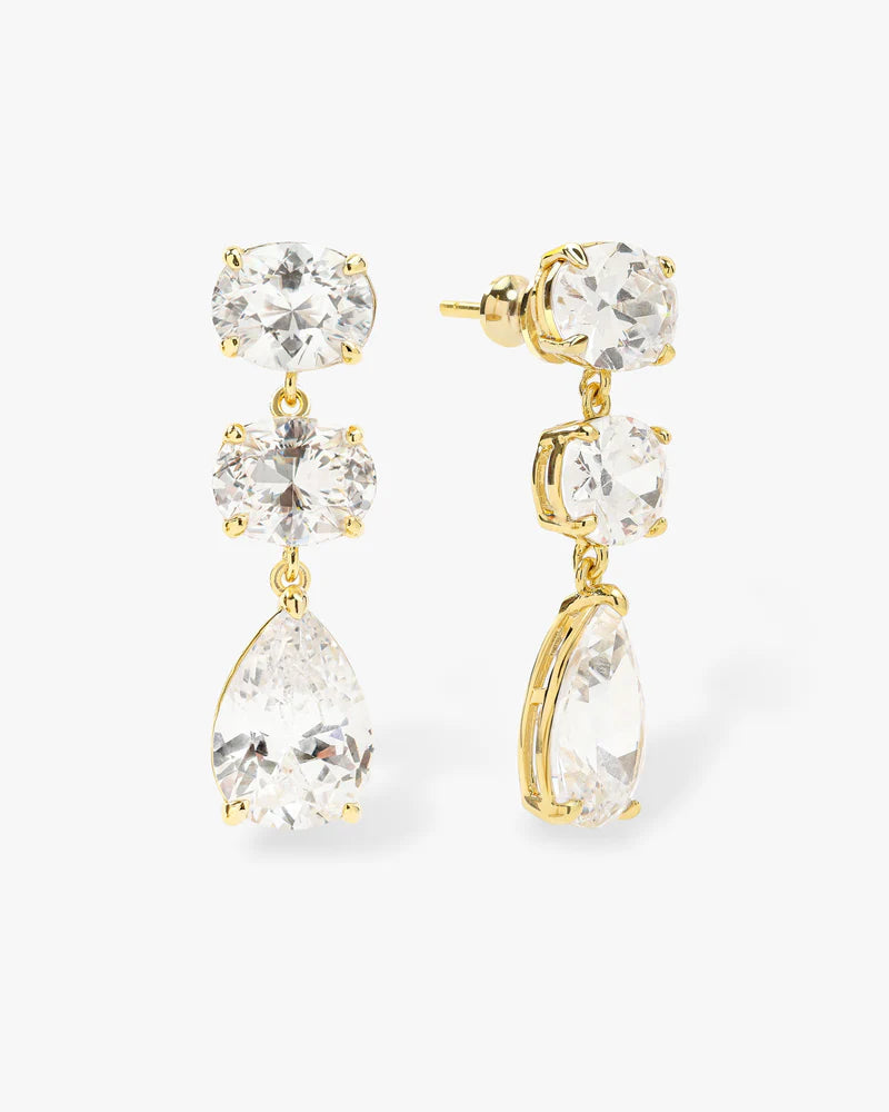 Hello Gorgeous Drop Earrings -  Gold/White - Keepsake