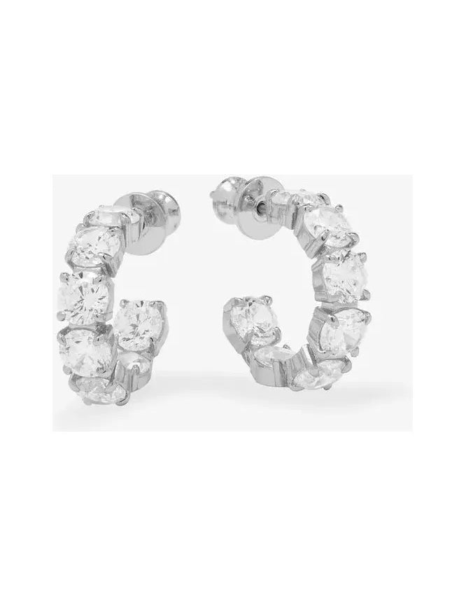 Oh She Fancy Hoops .75" - Silver/White - Keepsake