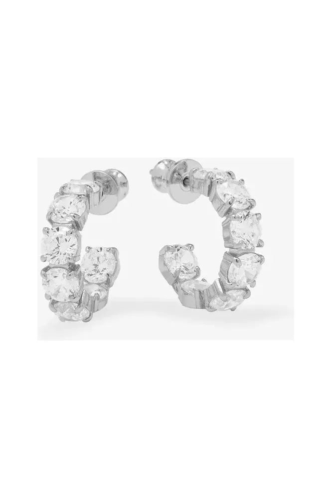 Oh She Fancy Hoops .75" - Silver/White - Keepsake