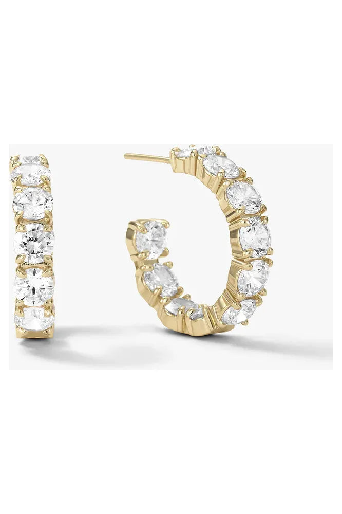 Oh She Fancy Hoops .75" - Gold/White - Keepsake