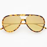 Shay Aviator Sunglasses: Tortoise Gold Mirror