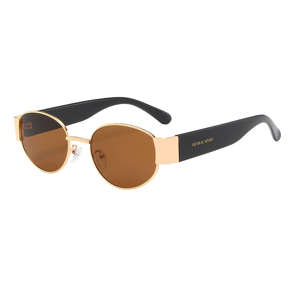 Elliott Polarized Sunglasses: Brown/Gold