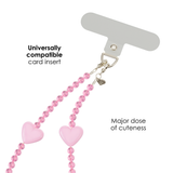 Phone Charm Wristlet - Pink Heart