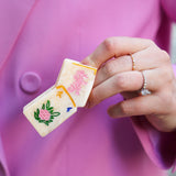Hand-Painted Mini Flower Mahjong Claw Hair Clip | Eco-Friendly