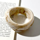Wide Acrylic Bangle - White