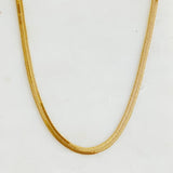 Simply Herringbone Chain Necklace: Gold