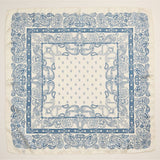 Silk-Feel Bold Artistic Scarf: Blue Paisley