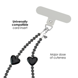Phone Charm Wristlet - Black Heart