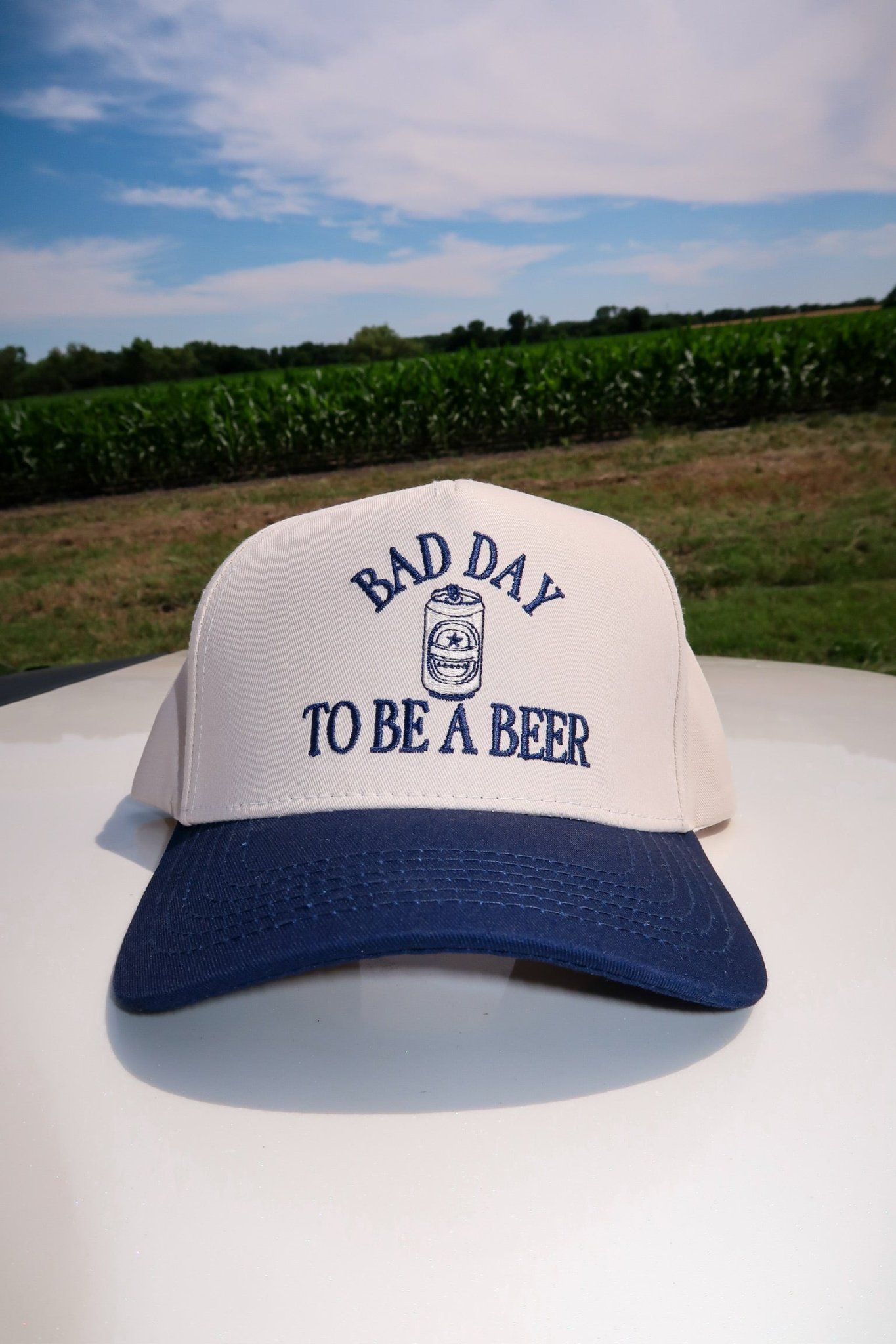 The Bad Day to Be a Beer Trucker Hat is a fun embroidered women’s trucker hat—perfect for game day, tailgates, casual outfits, and trendy boutique style.