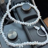 Beaded Car Charger - Pearl Bow - Keepsake