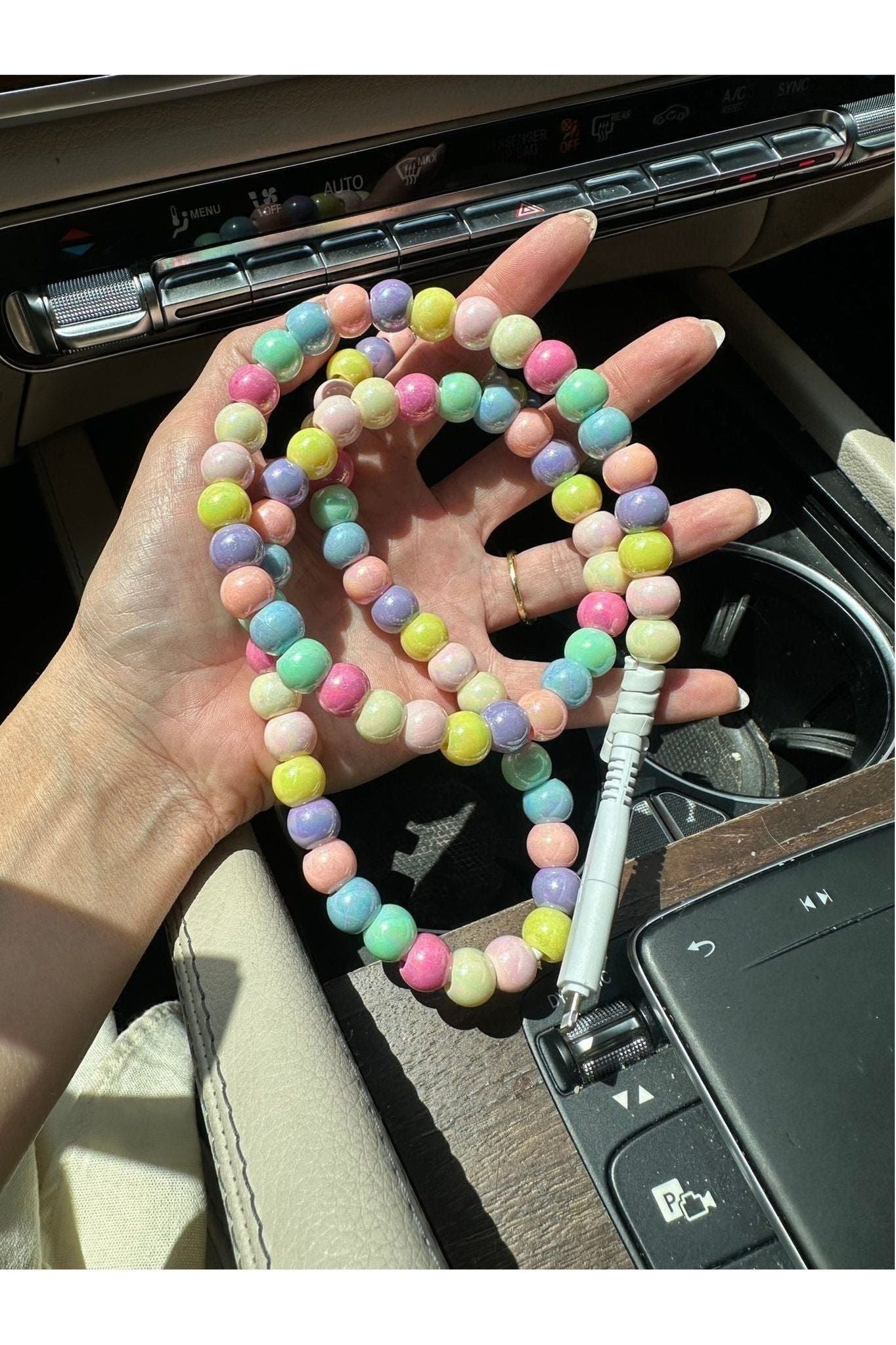 Beaded Car Charger - Rainbow Pearl - Keepsake