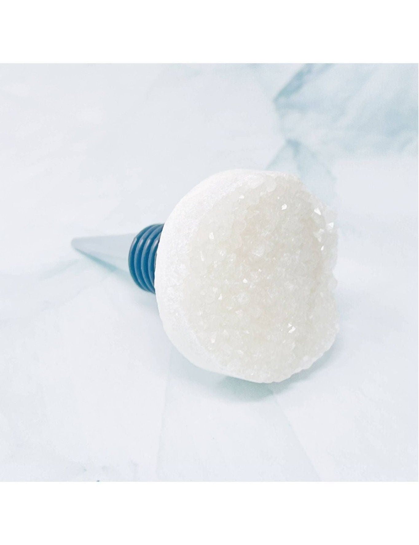 Beauty of Nature Stone Wine Stopper: Sugar White Druzy - Keepsake