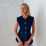 Blue and Bold Denim Vest - Keepsake