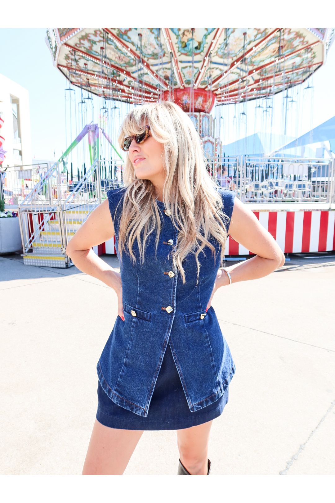 Blue and Bold Denim Vest - Keepsake