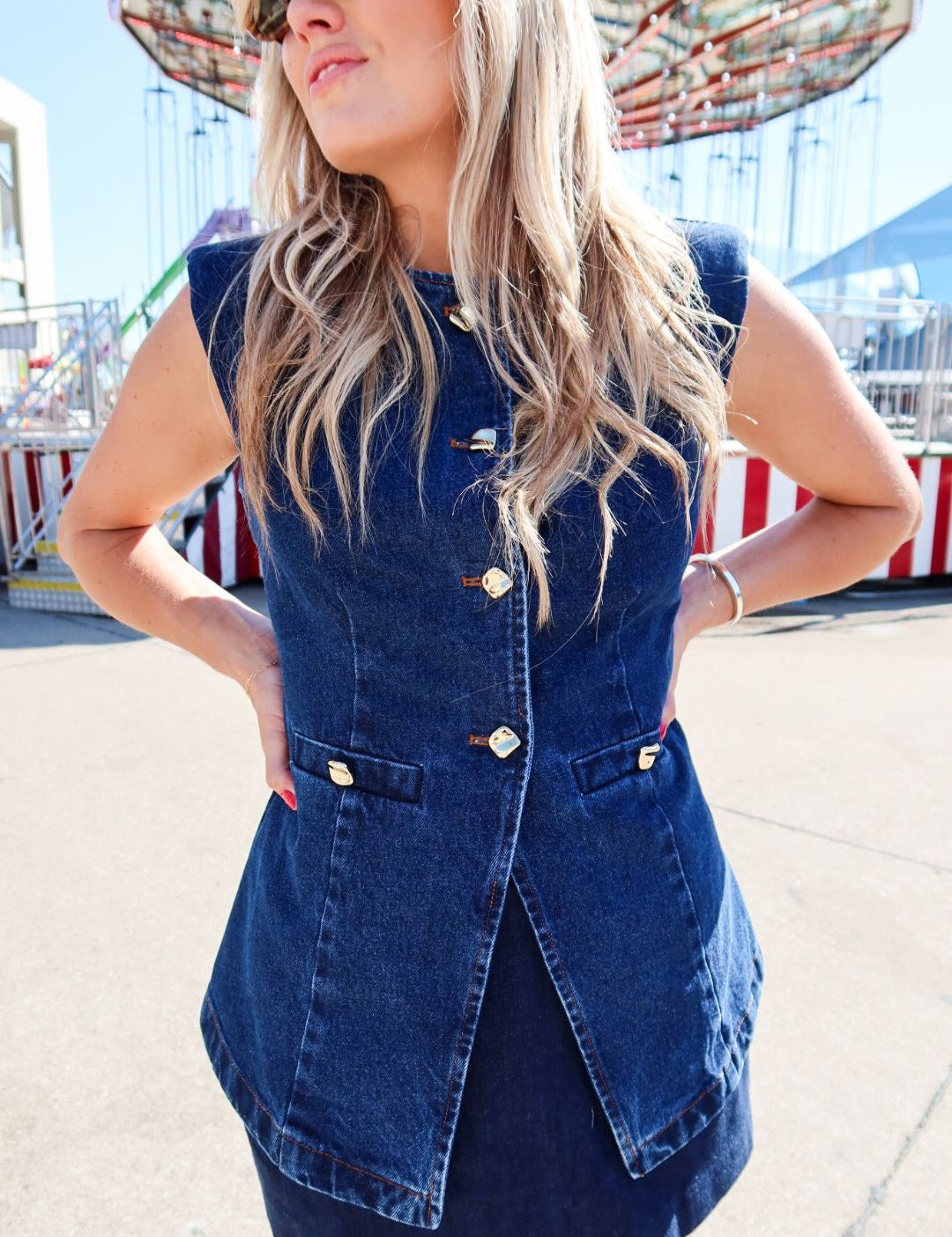 Blue and Bold Denim Vest - Keepsake