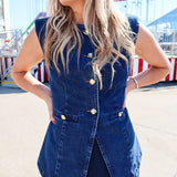 Blue and Bold Denim Vest - Keepsake