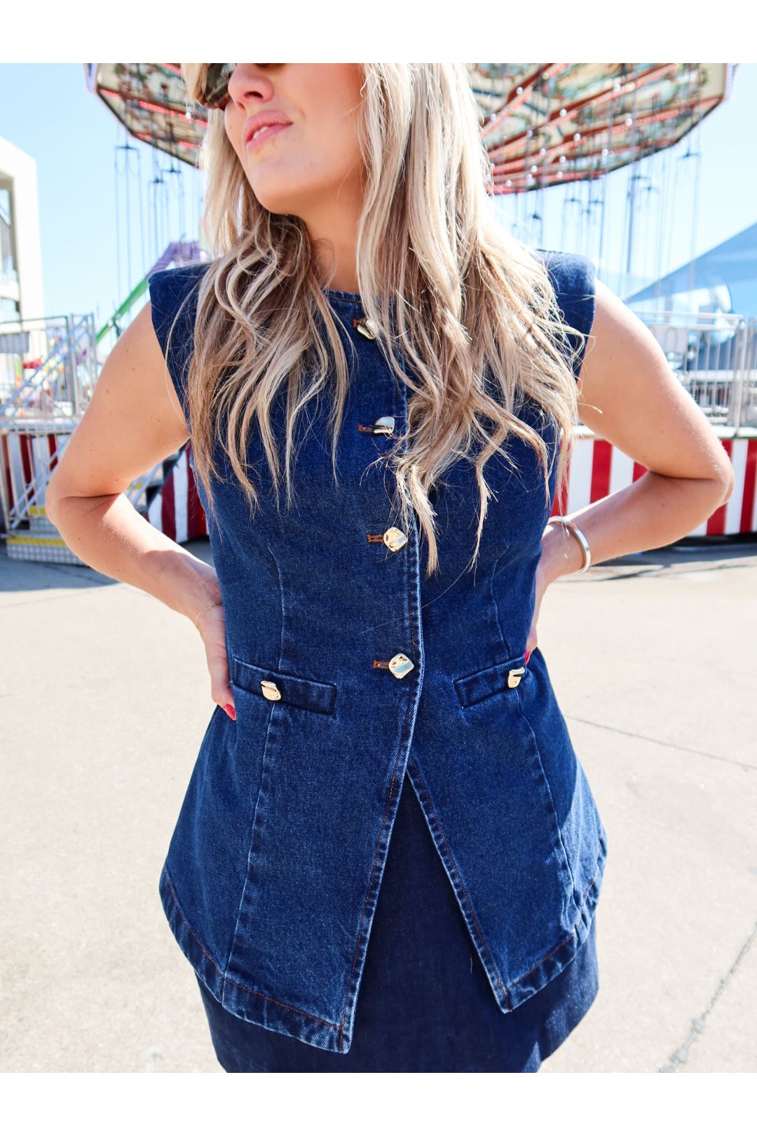 Blue and Bold Denim Vest - Keepsake