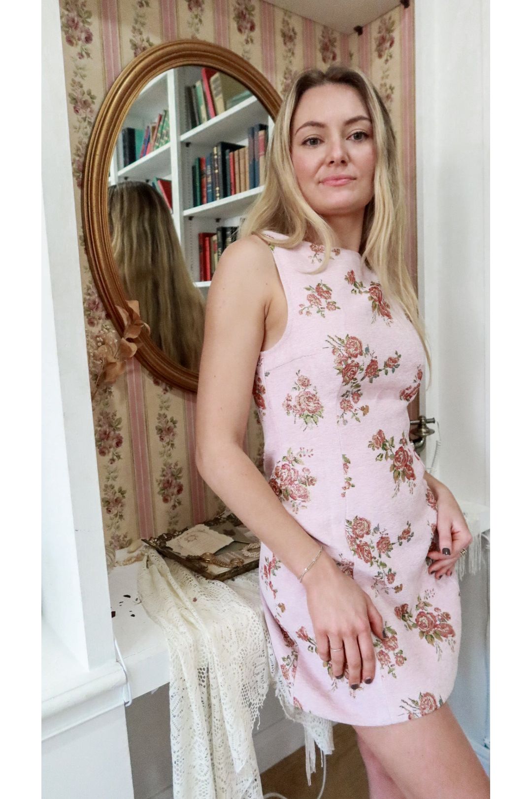 Blush Bloom Jacquard Mini Dress - Keepsake