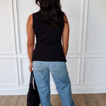 Button Effect Vest - Black - Keepsake