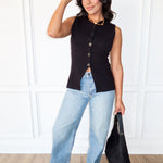 Button Effect Vest - Black - Keepsake