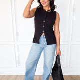 Button Effect Vest - Black - Keepsake