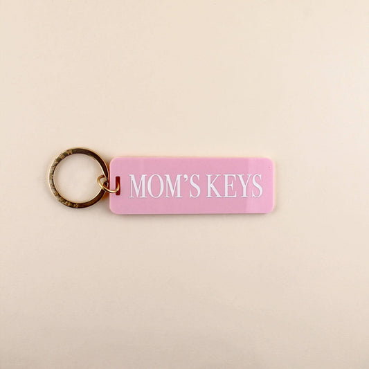 Mom Keys Keychain: Candy Pink / Keychain with Hang Tag - Keepsake