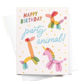 Happy Birthday Party Animal Balloons Greeting Card