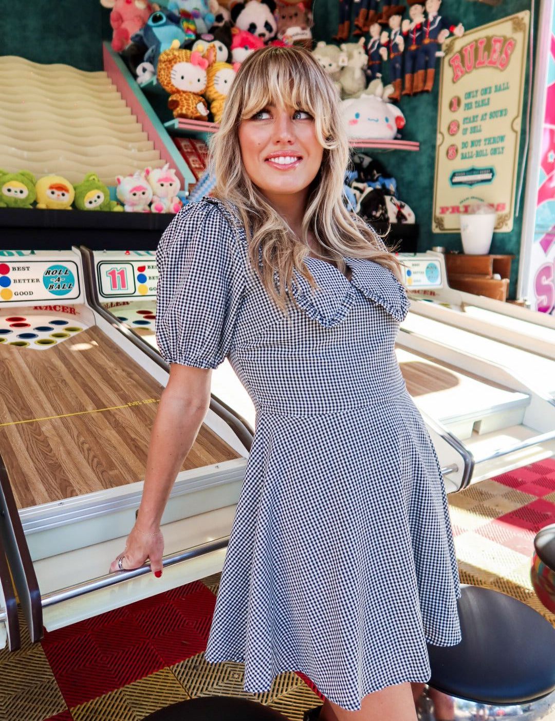 Check Me Out Black and White Gingham Mini Dress M Check Me Out Black and White Gingham Mini Dress M