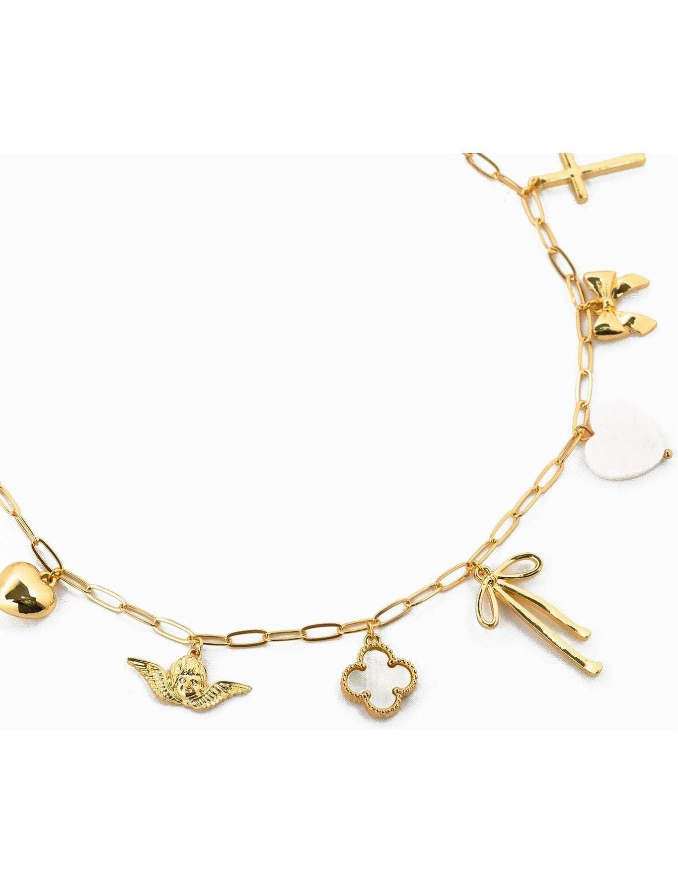 Chunky Bow Multi Gold Charm Necklace - Keepsake