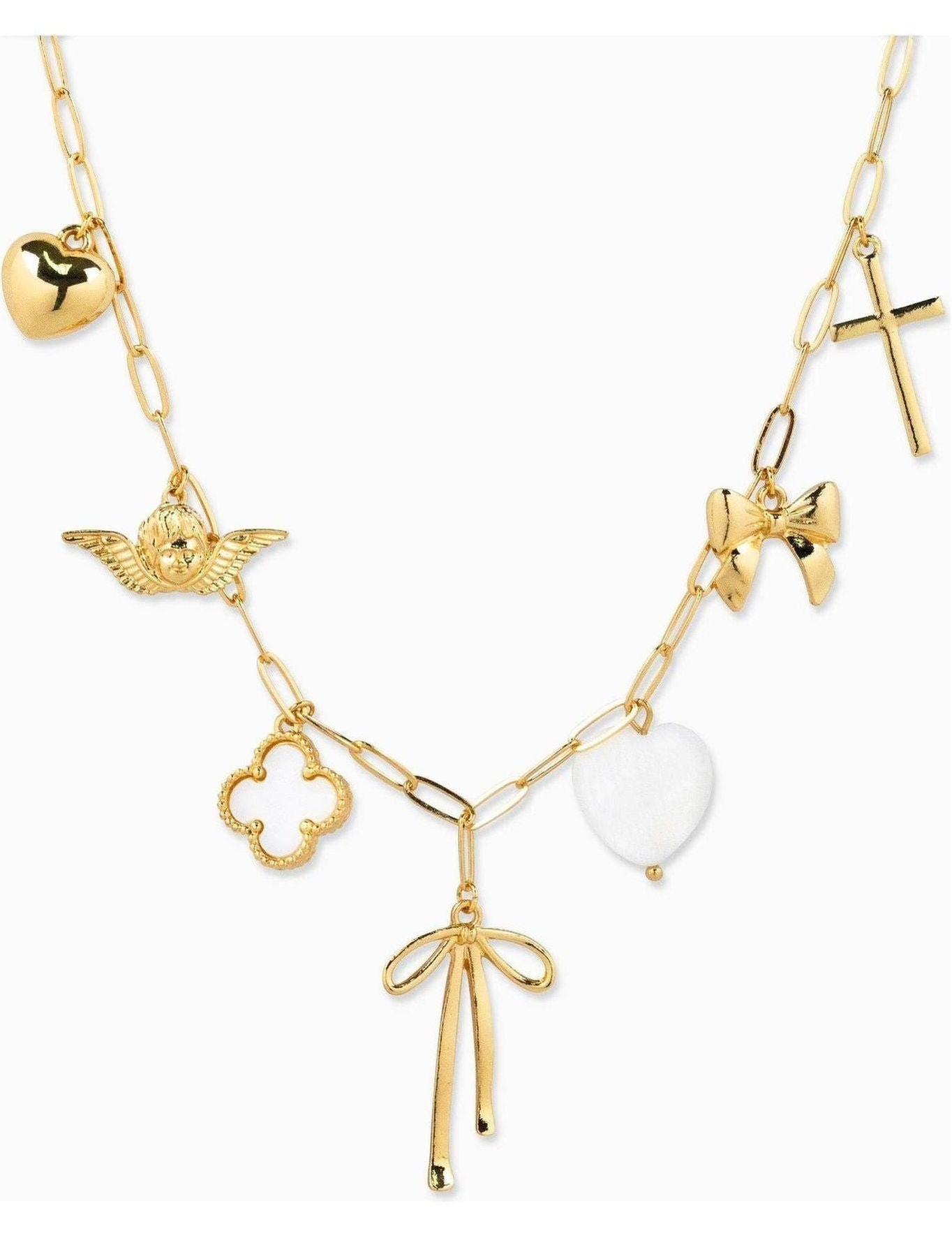 Chunky Bow Multi Gold Charm Necklace - Keepsake