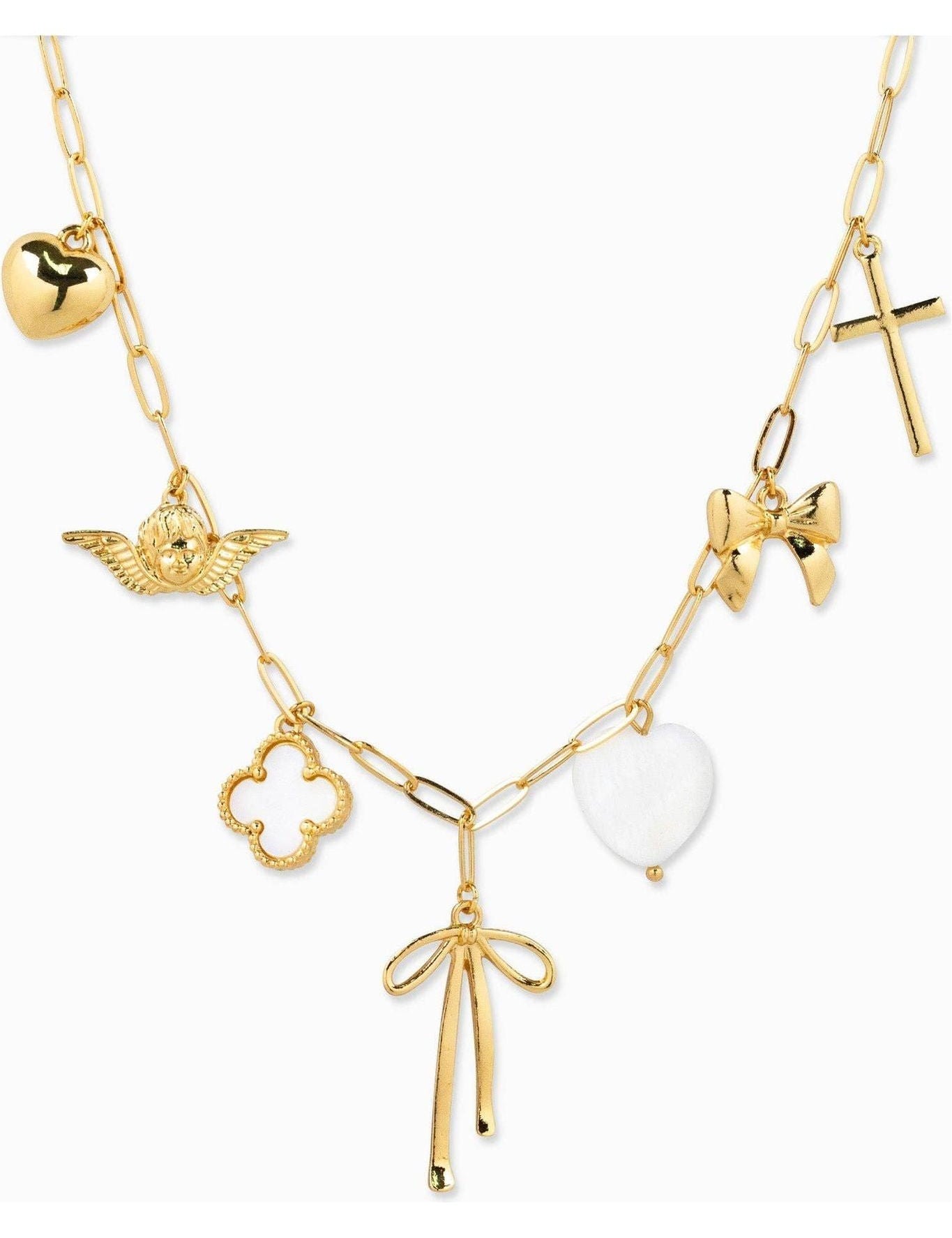 Chunky Bow Multi Gold Charm Necklace - Keepsake