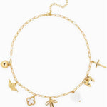 Chunky Bow Multi Gold Charm Necklace - Keepsake