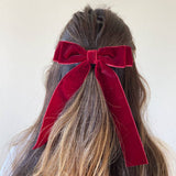 Classic Velvet Hair Bow Barrette - Keepsake