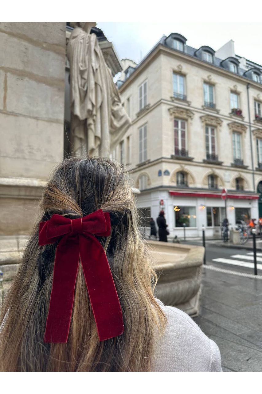 Classic Velvet Hair Bow Barrette - Keepsake