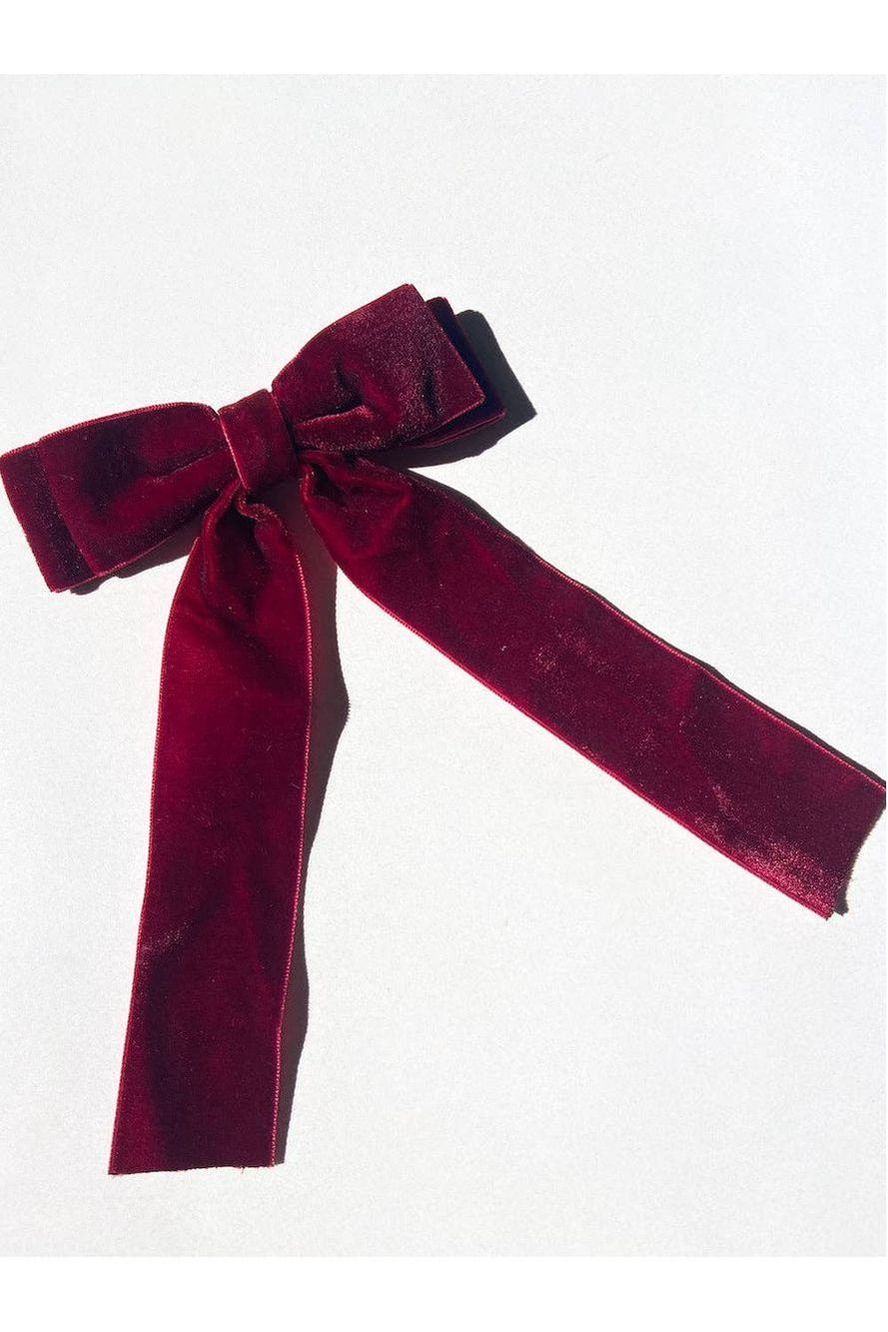 Classic Velvet Hair Bow Barrette - Keepsake