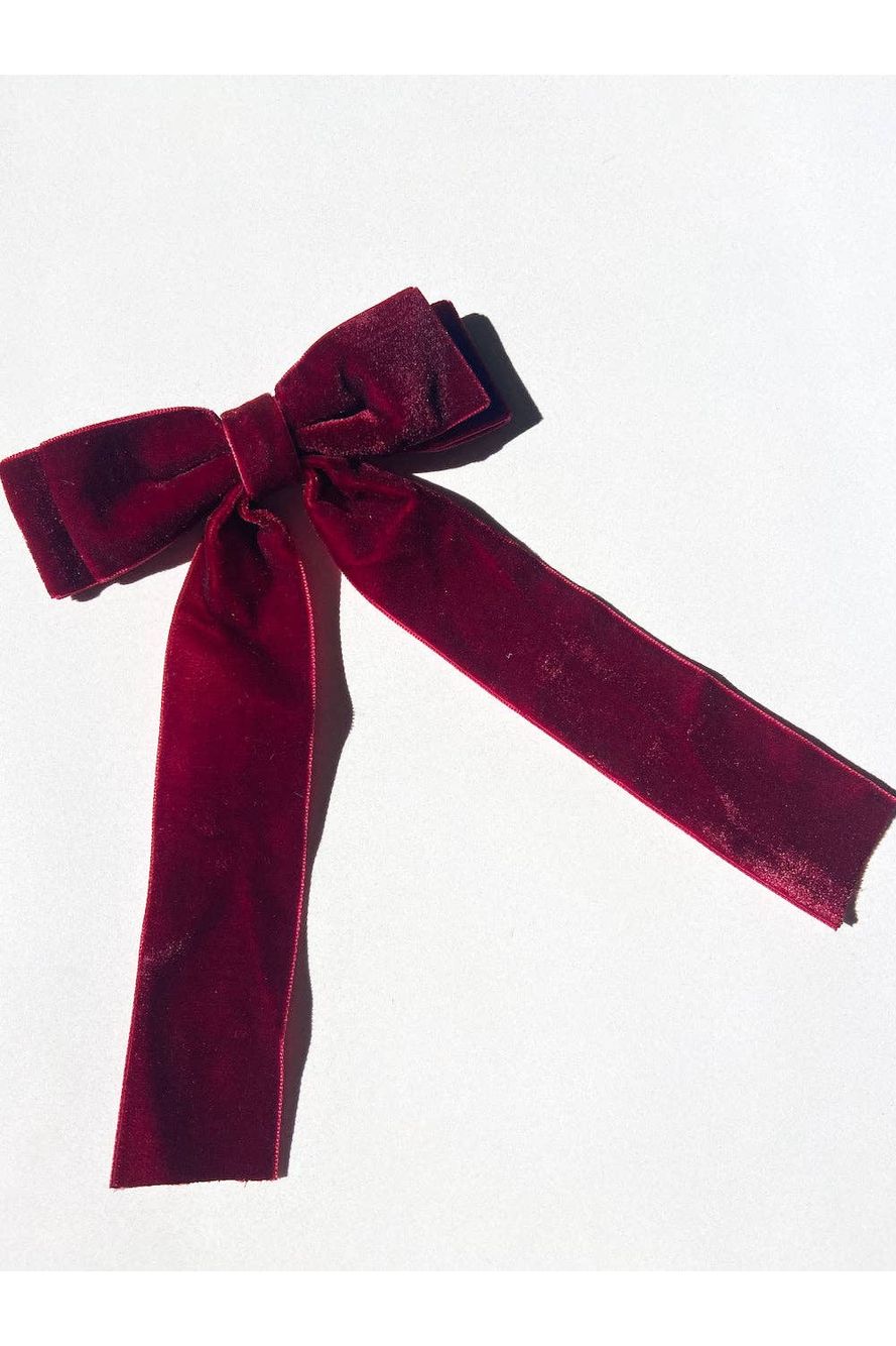 Classic Velvet Hair Bow Barrette - Keepsake