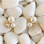Estate Pearl And Shine Stud Earrings - Keepsake