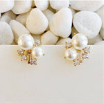 Estate Pearl And Shine Stud Earrings - Keepsake