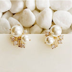 Estate Pearl And Shine Stud Earrings - Keepsake