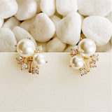 Estate Pearl And Shine Stud Earrings - Keepsake