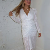 Evelyn Shirred V - Neck Dress - Keepsake
