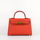Jana Leather Satchel Bag- Red