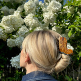 Hand-painted Western Cowboy Boot Claw Hair Clip | Eco: Brown