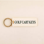 Golf Cart Keys Keychain: Cream/Green / Keychain with Hang Tag - Keepsake