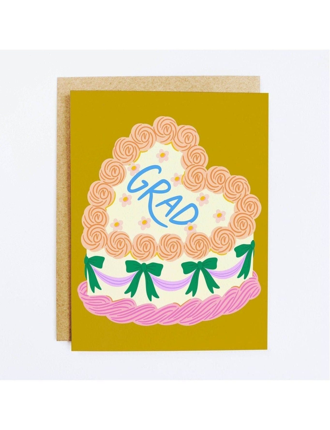 Grad Color - block Cake Greeting Card - Keepsake
