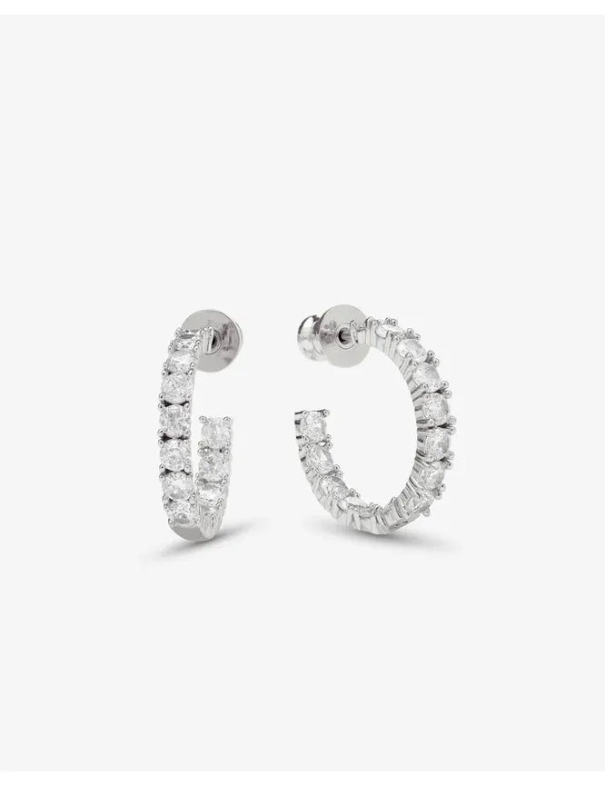 Heiress Hoops .75 - Silver/White - Keepsake