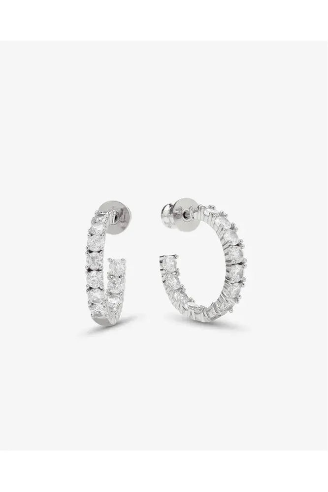 Heiress Hoops .75 - Silver/White - Keepsake