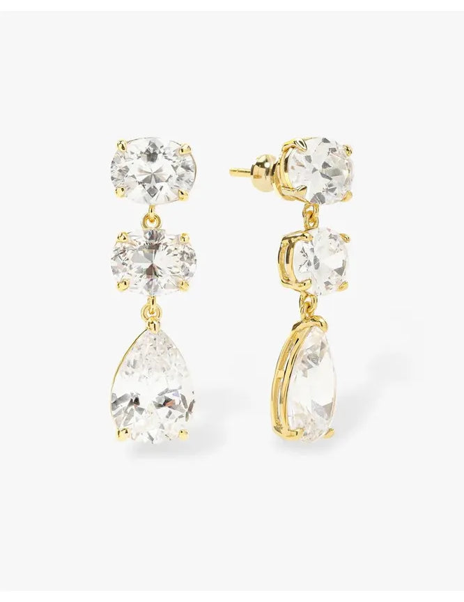 Hello Gorgeous Drop Earrings - Gold/White - Keepsake