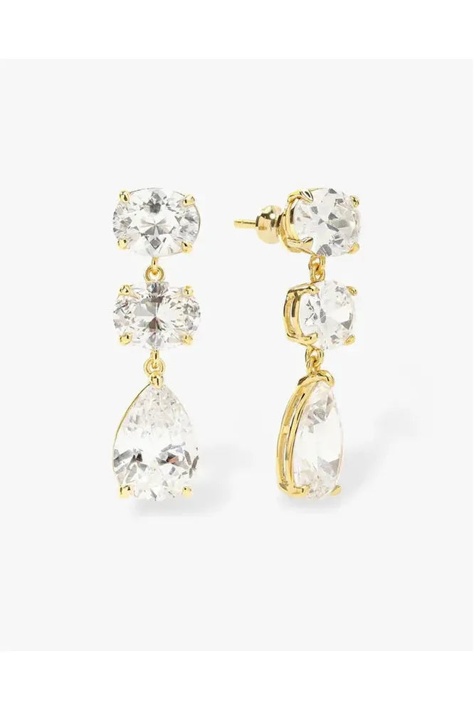 Hello Gorgeous Drop Earrings - Gold/White - Keepsake